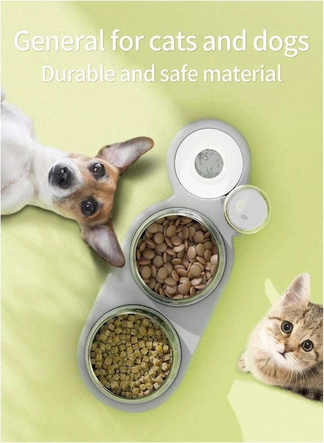 BIYALI Plastic Pet Water Dispenser-3In1 Pet Double Bowls 2 Food Bowls 1 Water Feeder Set Food Feeder Set For Cats Puppy Small Dogs|Easy Cleaning With Water Bottle For Indoor For Cat Dog,?10x30x10 cm - Image 5